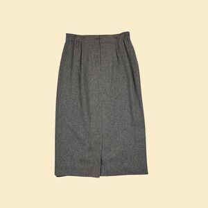 1980s grey wool skirt by Sag Harbor, vintage size 14 maxi skirt